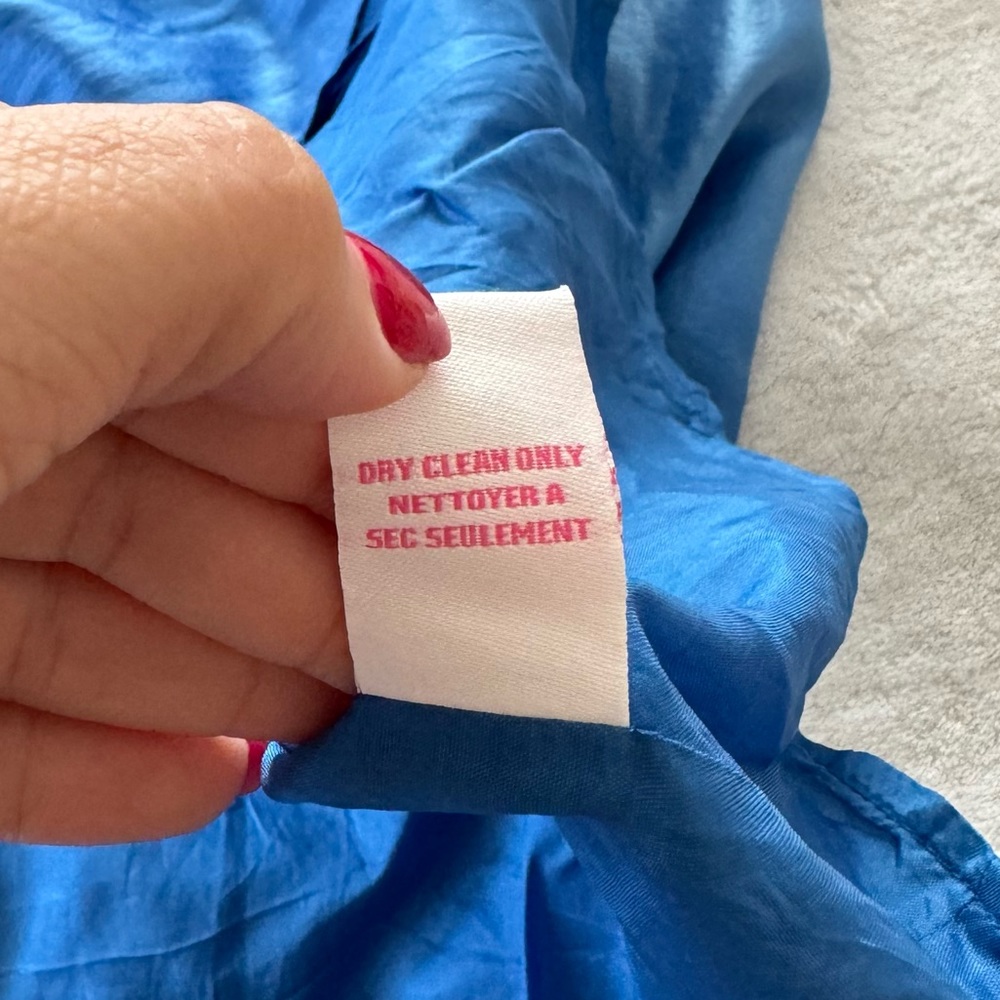 Betsey Johnson Ombré Blue Silk Strapless Mermaid Halter Maxi Dress - Picture 4 of 7